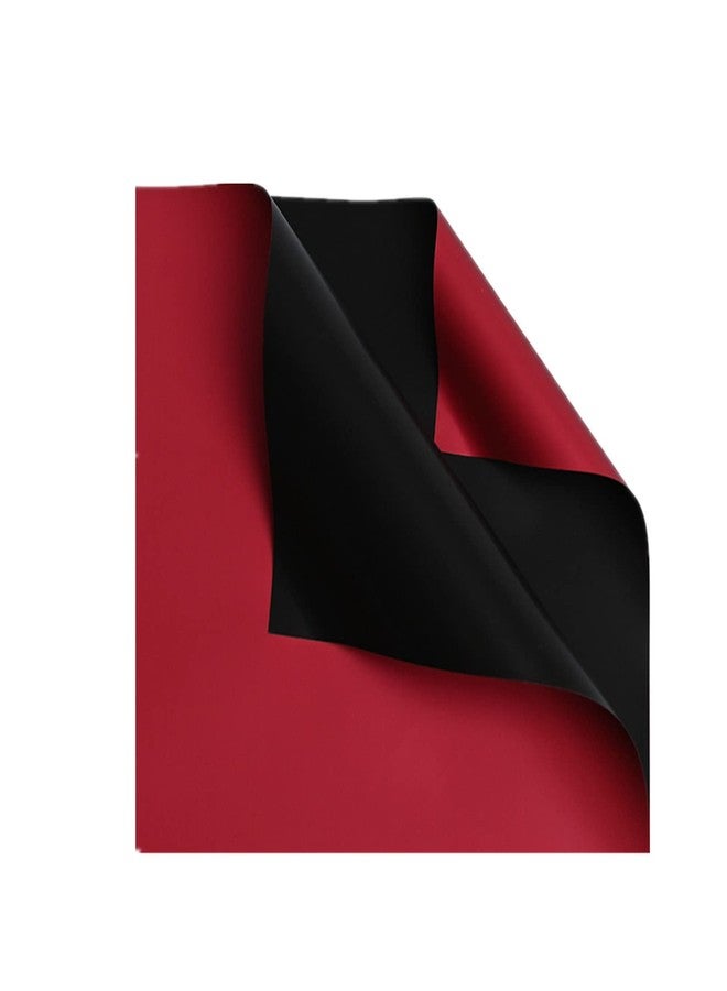 Dodxiaobeul 20 Sheets Black/Wine Red Waterproof Wrapping Flower Paper,Florist Supplies Bouquet Paper,Floral Wrapping Paper Sheets Frosted Bouquet Packaging Paper for Wedding Engagement 23 x 23"-Double Color - Image 1